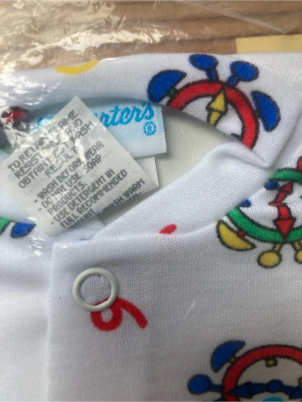 NWT Vintage Carters Baby Interlock Knit Coverall Size Small Clocks Time Numbers
